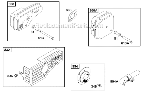 Page G Diagram and Parts List for 12C800SERIES  Briggs and Stratton Engine